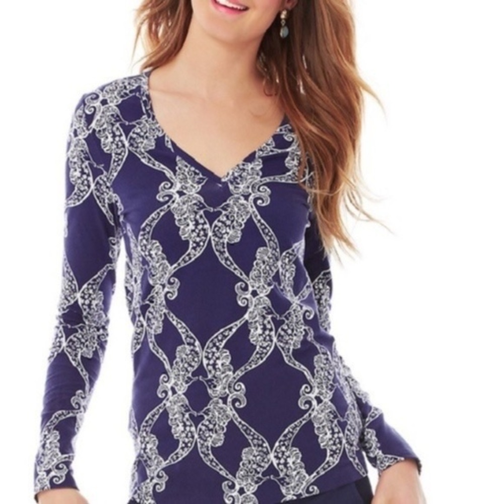 Lilly Pulitzer Jodie Seahorse Long Sleeve Top S
